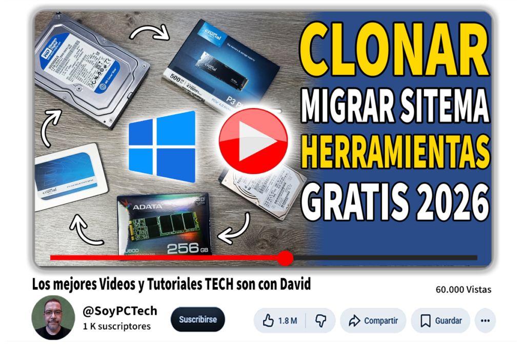 Solo estos 2 programas clonan tu disco HDD o SSD GRATIS en 2026